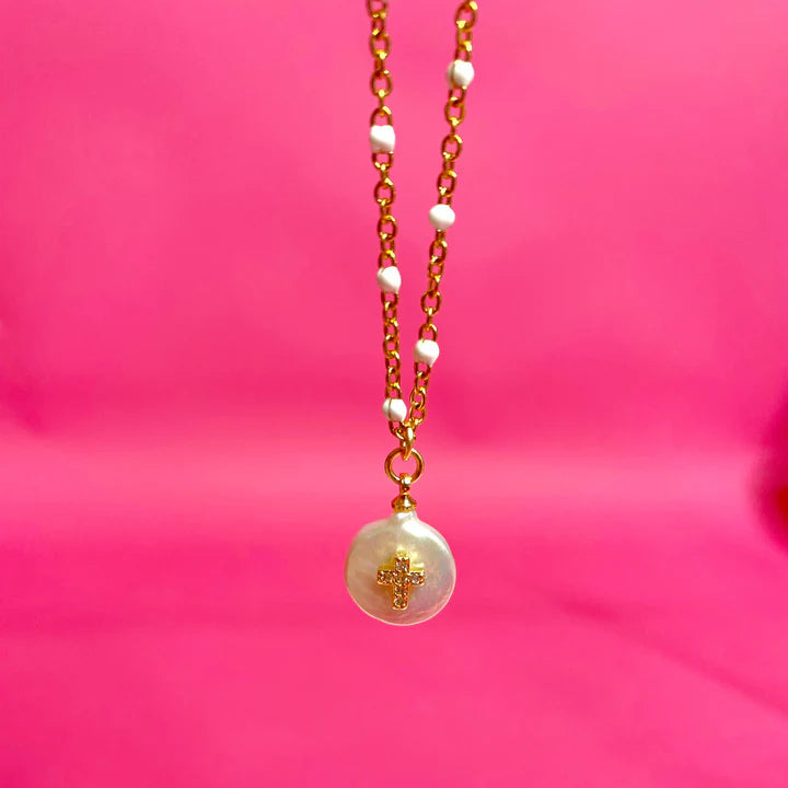 Madison Enamel Cross Necklace