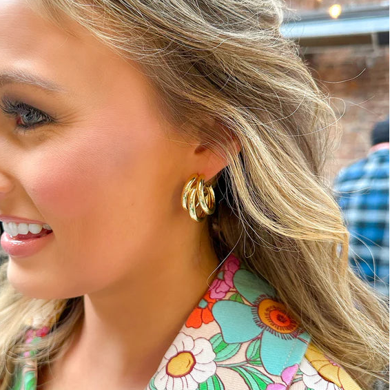 Gold Sadie Hoops Earrings