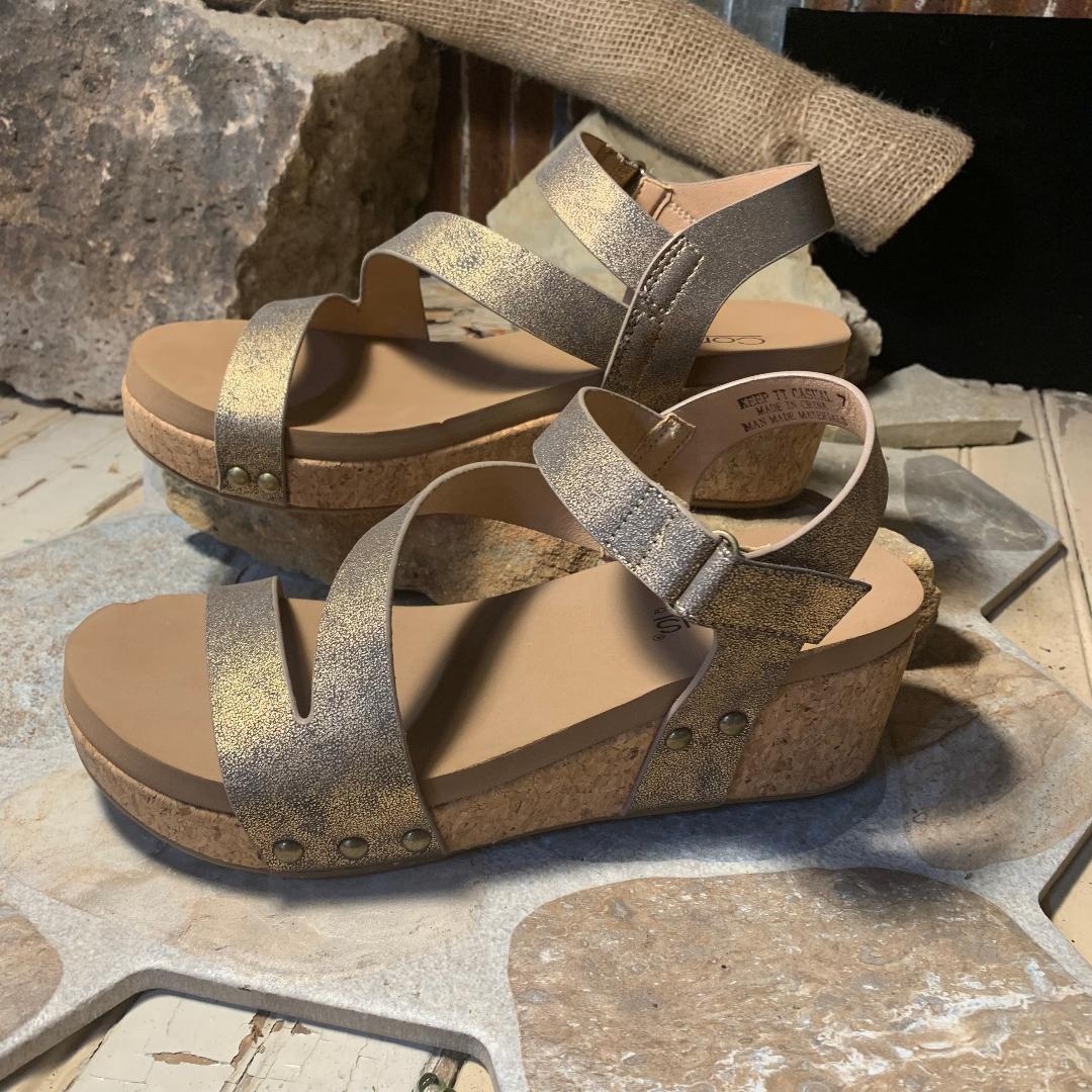 Keep It Casual Bronze Wedge/Sandal