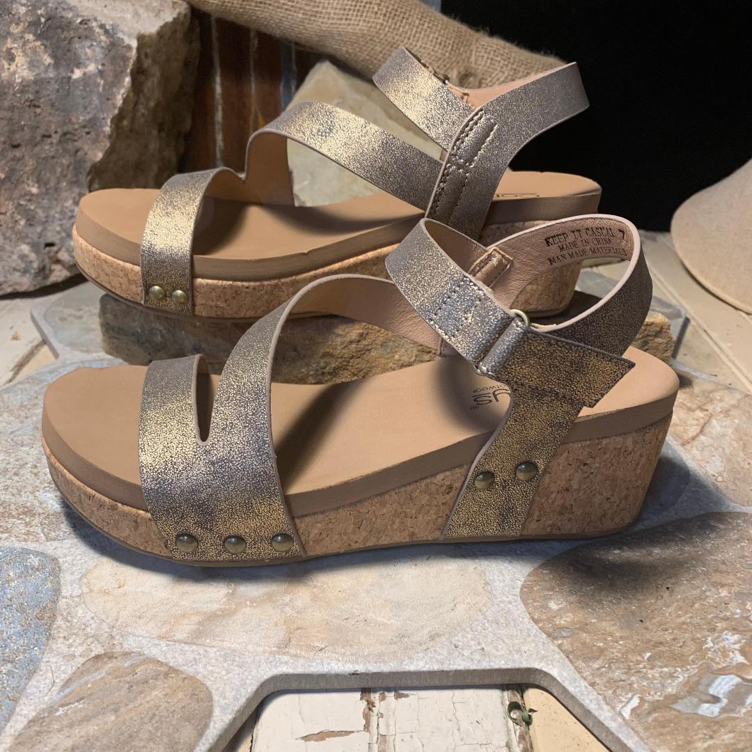 Keep It Casual Bronze Wedge/Sandal