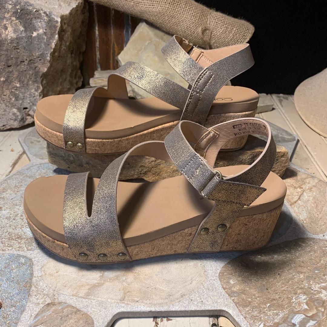 Keep It Casual Bronze Wedge/Sandal