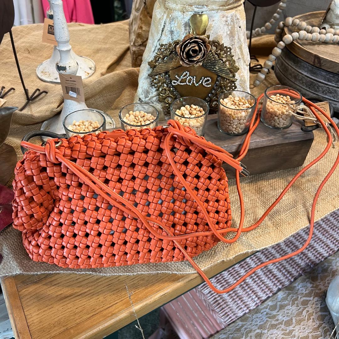 Woven Orange Cross Body