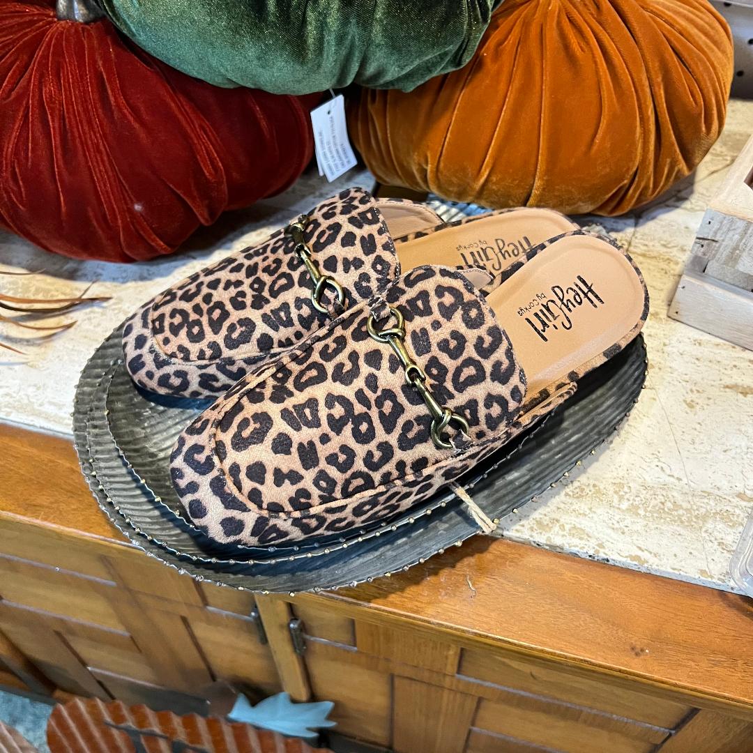 Leopard Faux Suede Charmer Low Mule