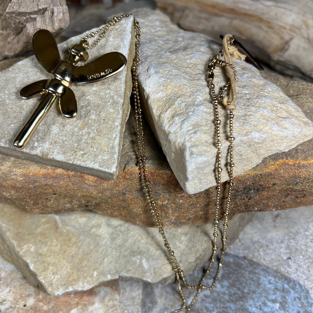 Dragonfly Pendant Gold Necklace