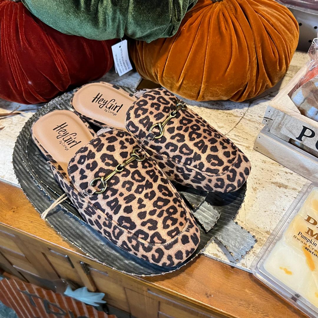 Leopard Faux Suede Charmer Low Mule