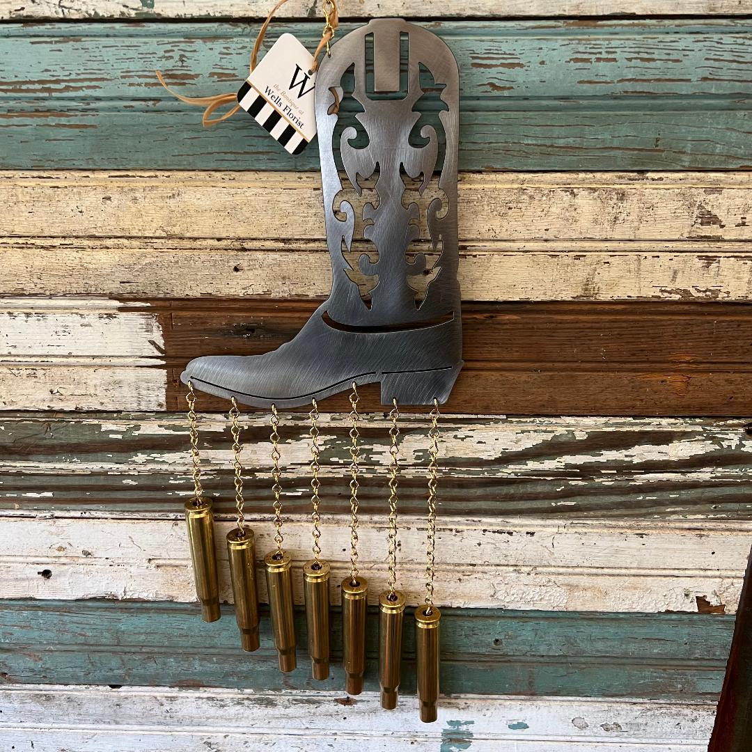 Cowboy Boot Bullet Windchime .50 BMG