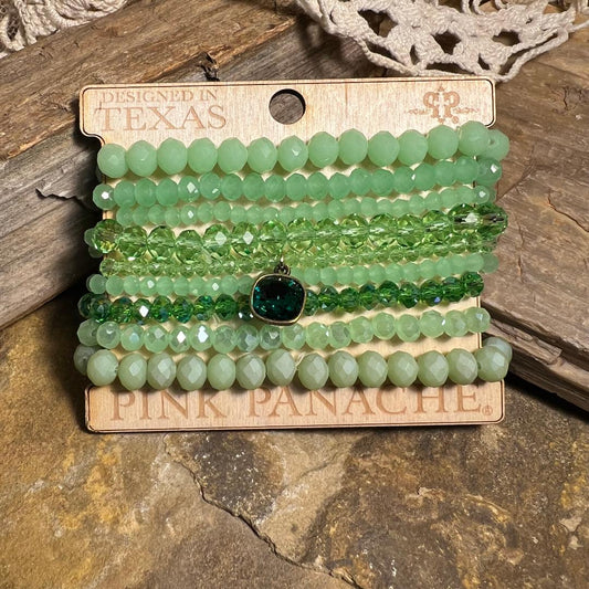 Light Green Bead with Emerald Drop Bracelet