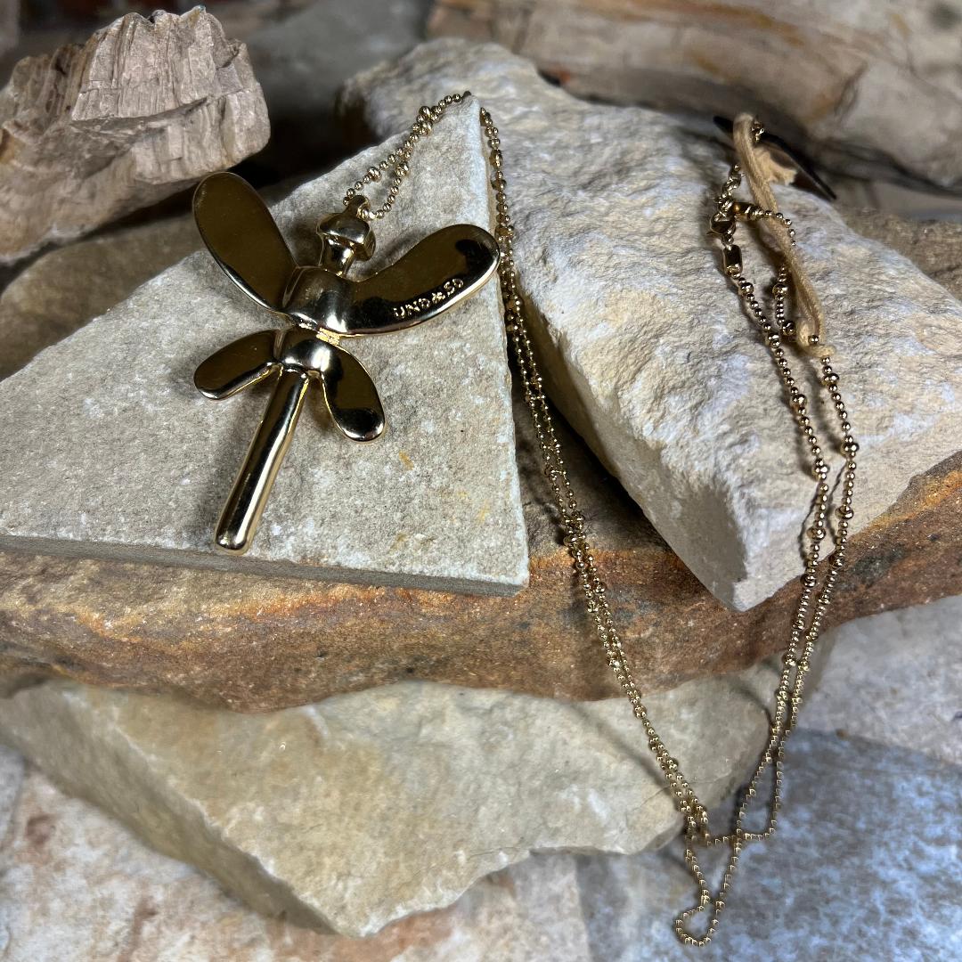 Dragonfly Pendant Gold Necklace