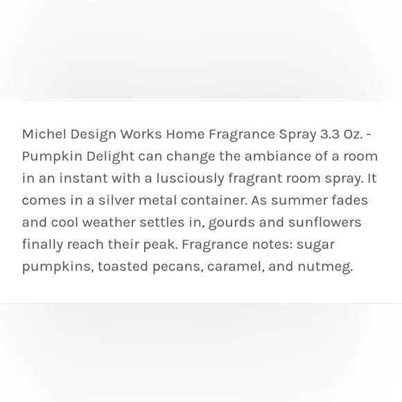 Michel Design Works Room Spray, Pumpkin Delight