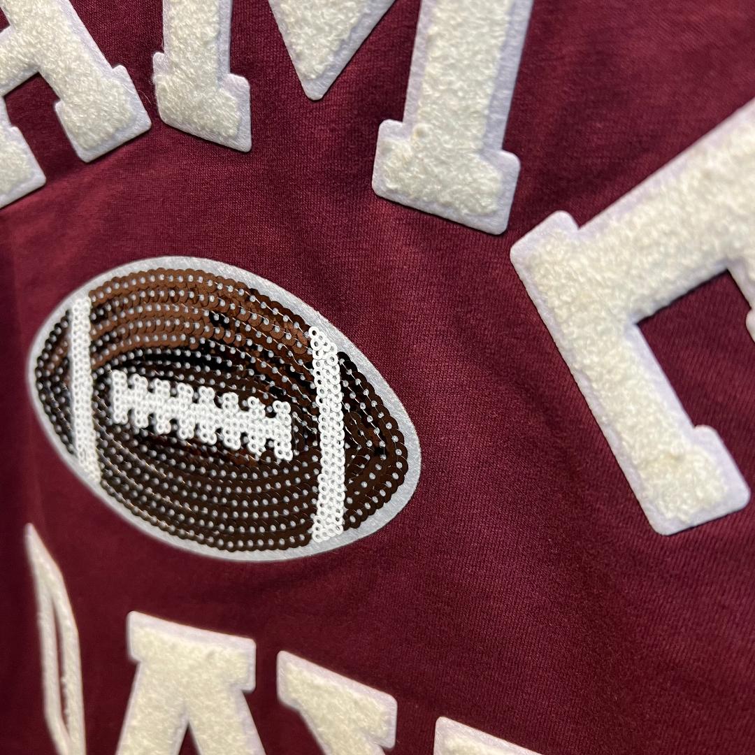 Game Day Football Maroon Crew Neck Tee