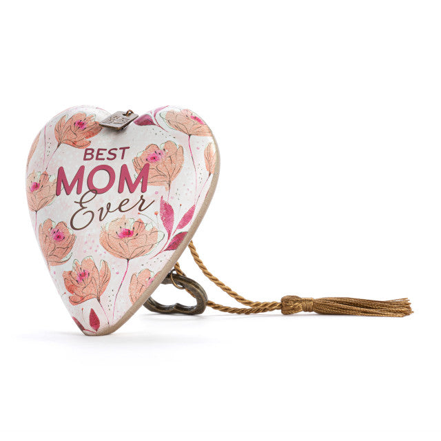 Best Mom Ever Floral Art Heart