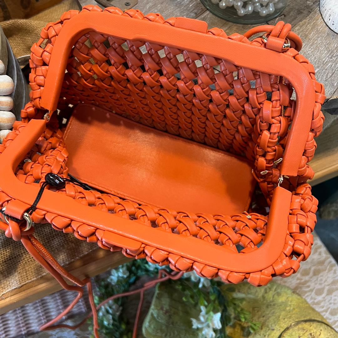 Woven Orange Cross Body