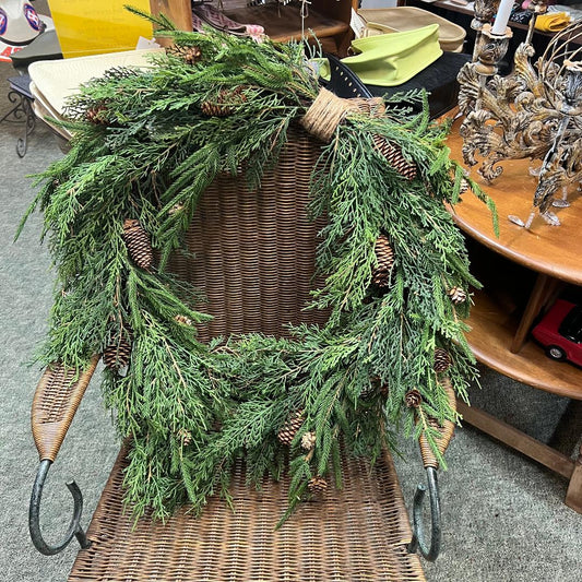 Weeping Cedar Pinecone Wreath 30"