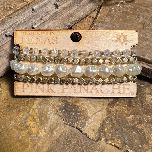 Freshwater Pearl Gold Stretch Bracelet