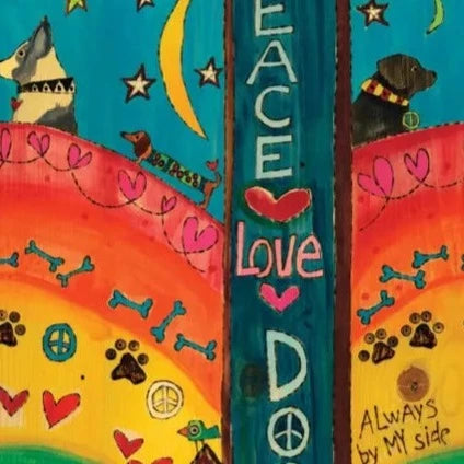 Peace Love Dog 16" Mini Art Pole