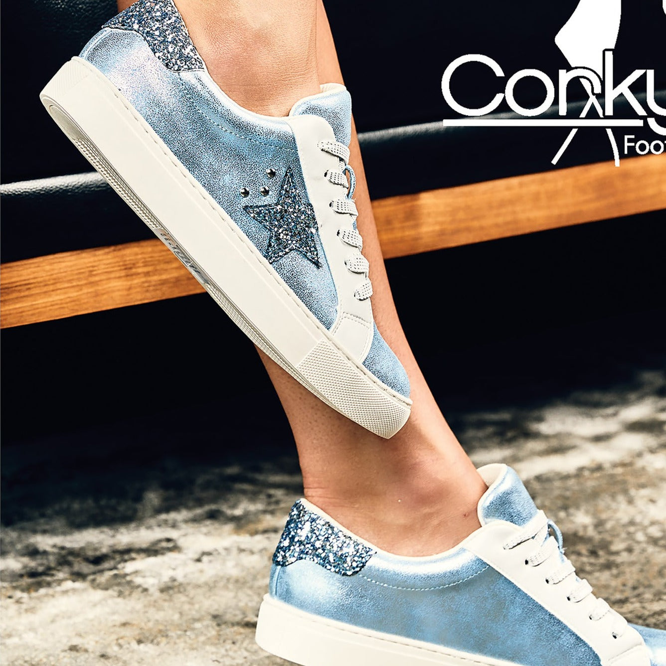 Corkys Supernova Light Blue Metallic Sneaker
