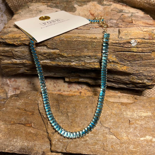 Brown Round “Up LV” Accent with Crystal and Turquoise Bead Choker – The  Boutique at Wells Florist