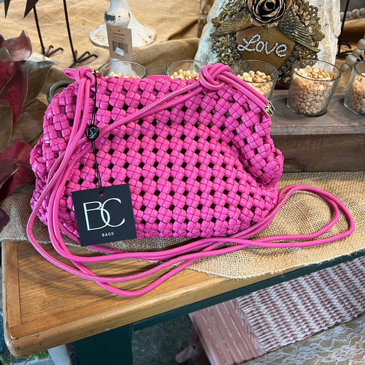 Woven Fuchsia Pink Crossbody