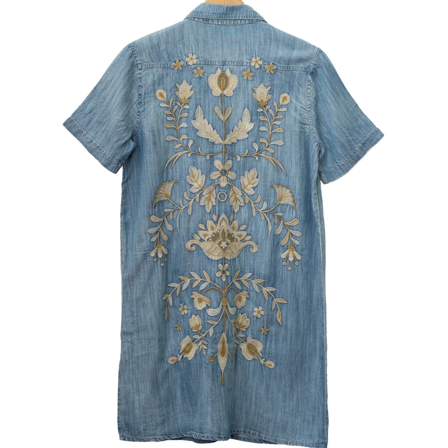 Penelope Front & Back Embroidered Button Up Dress