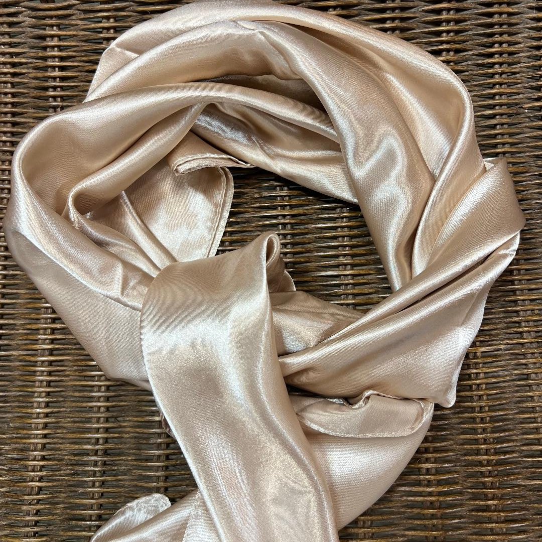 Shimmery Beige Bandana Scarf Wild Rag