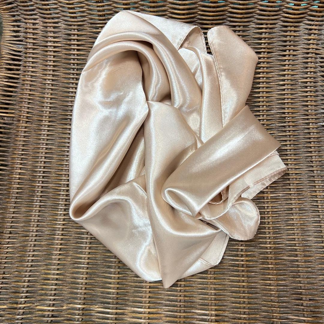 Shimmery Beige Bandana Scarf Wild Rag