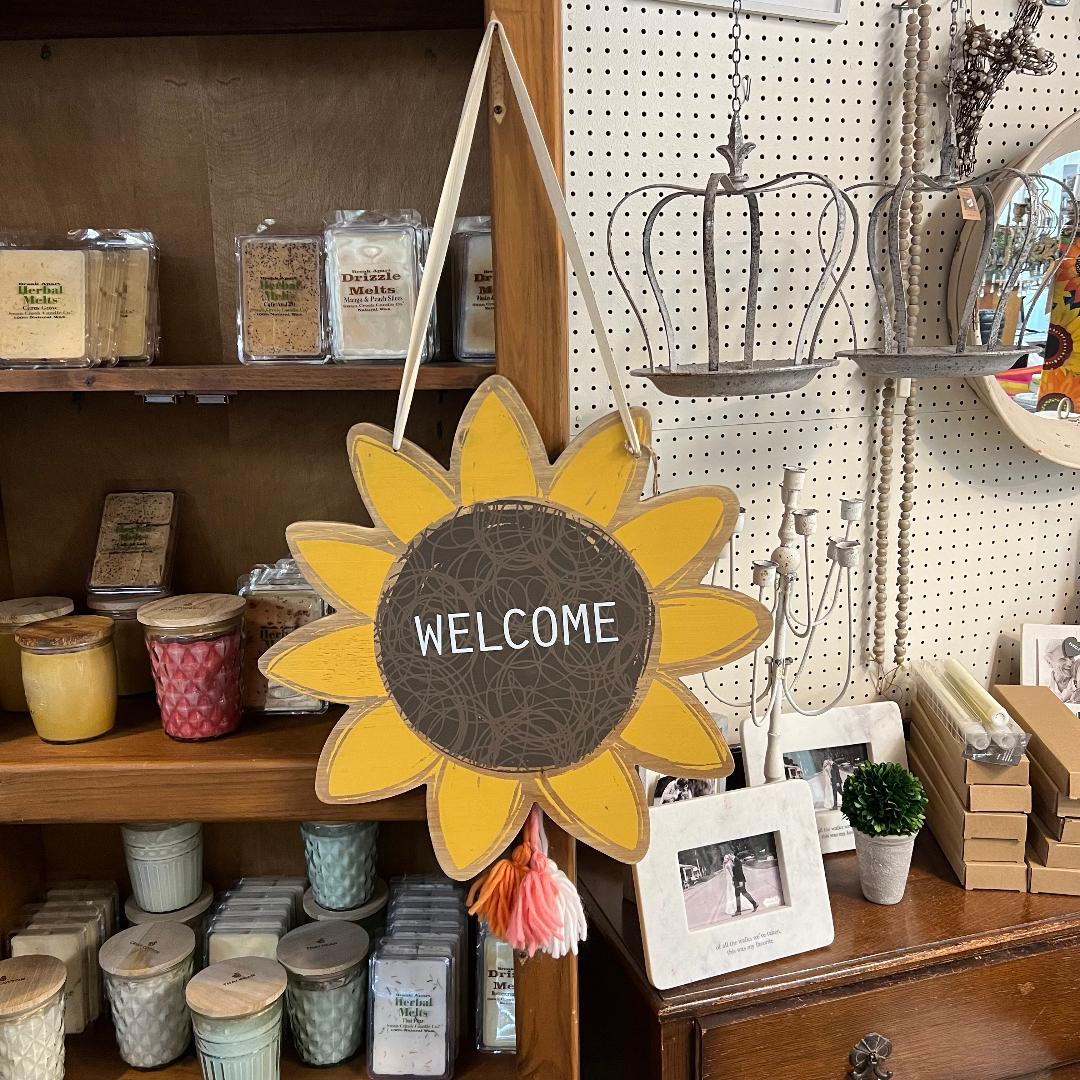 Welcome Sunflower Door Hanger