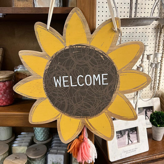 Welcome Sunflower Door Hanger