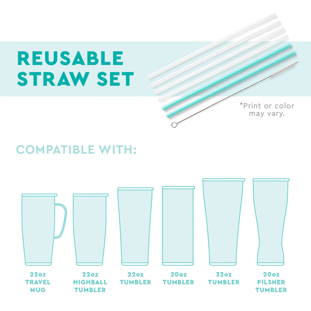 O Christmas Tree + Green Reusable Straw Set