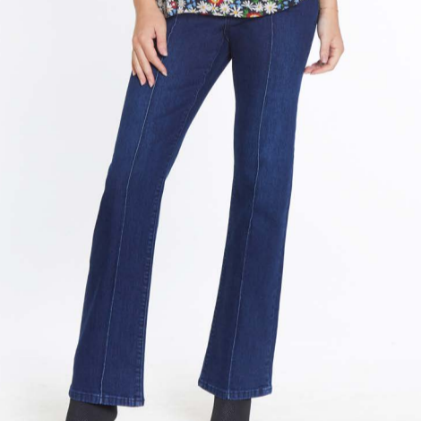 Hi Rise Pintuck Bootcut Leg Jean