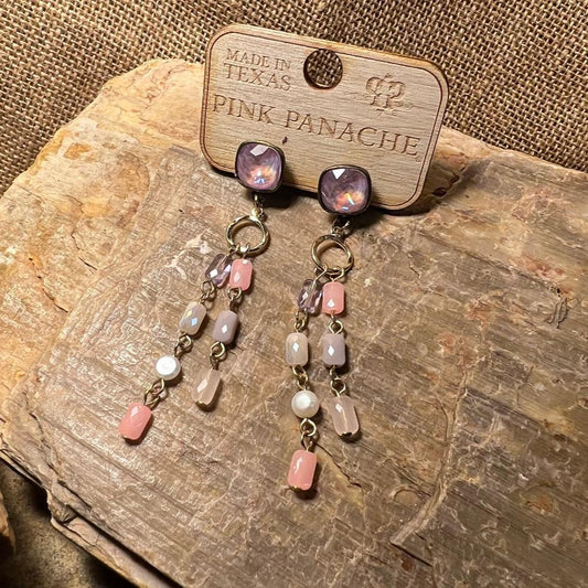 Slight Lavenderish & Pink Dangle Earrings