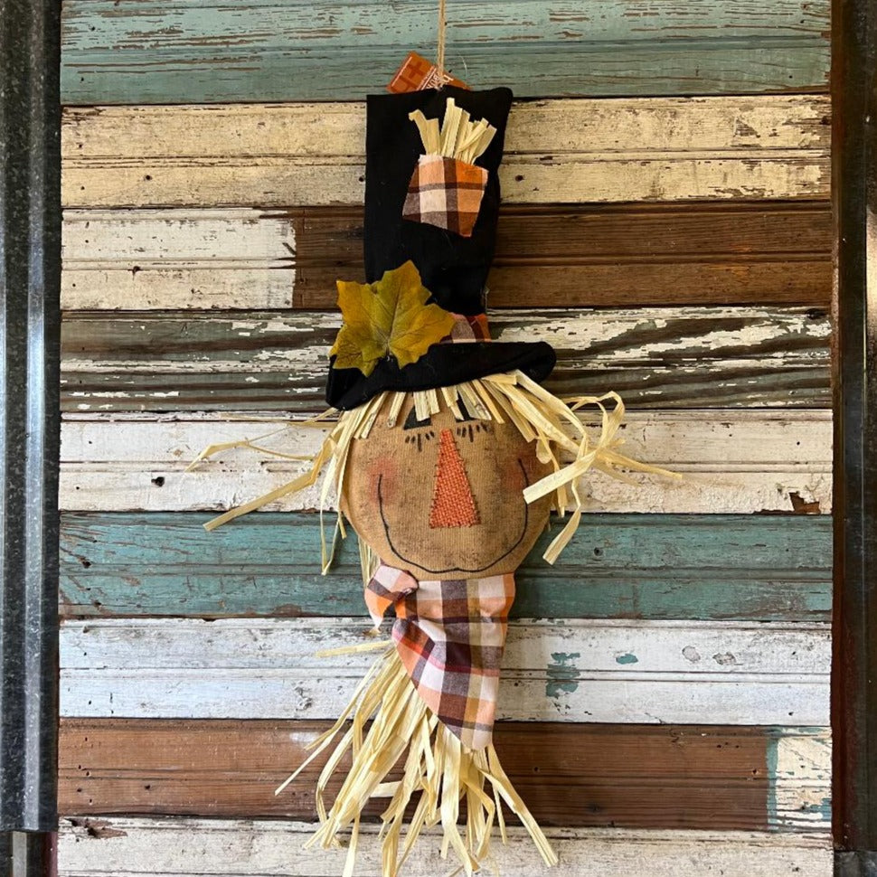 Hanging Scarecrow Head with Top Hat