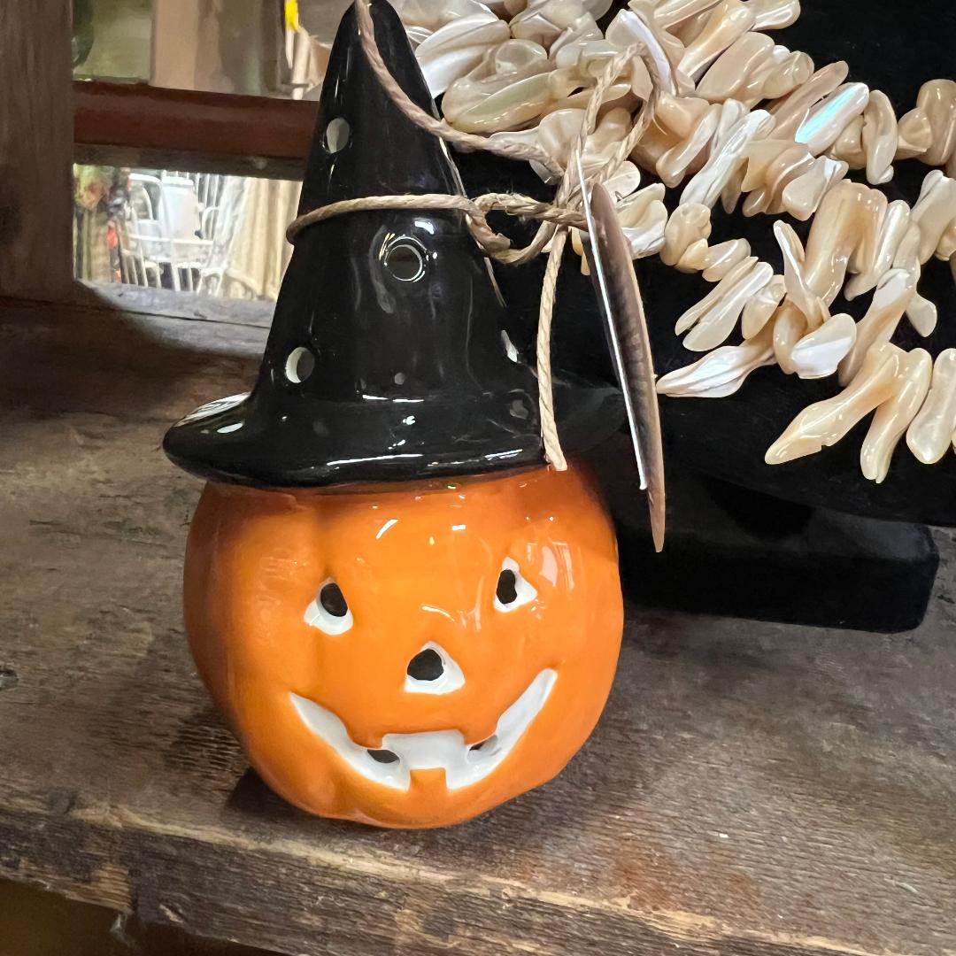 Cheerful Jack-O-Lantern Pumpkin "LIGHT UP Sitter"