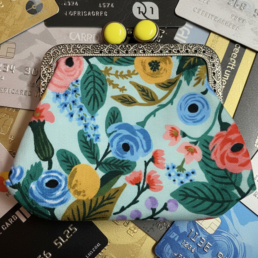 Credit Card Clutch Garden Party Mint