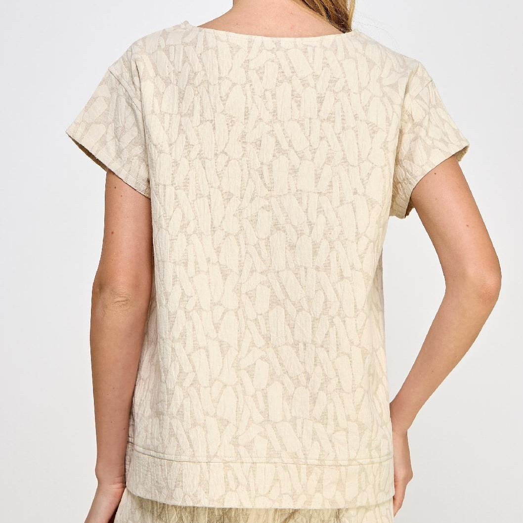 Short Sleeve Taupe Top