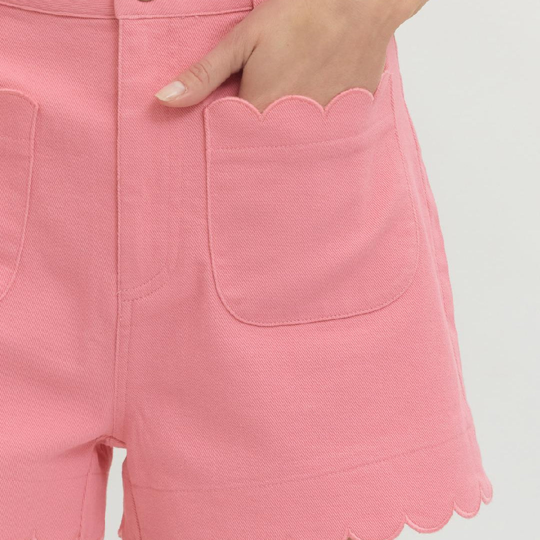 Scalloped Pink Shorts
