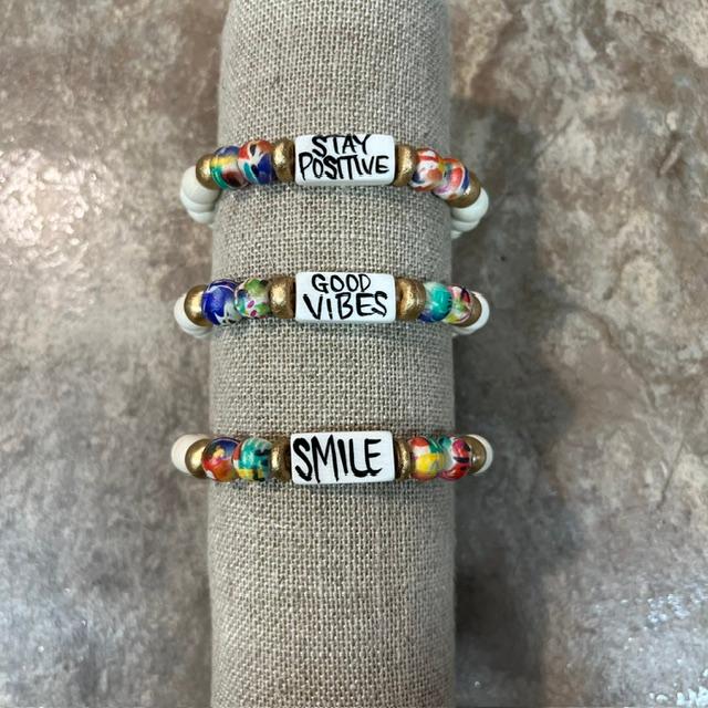 Affirmation Word Beaded Bracelets Inspirational - Abstract