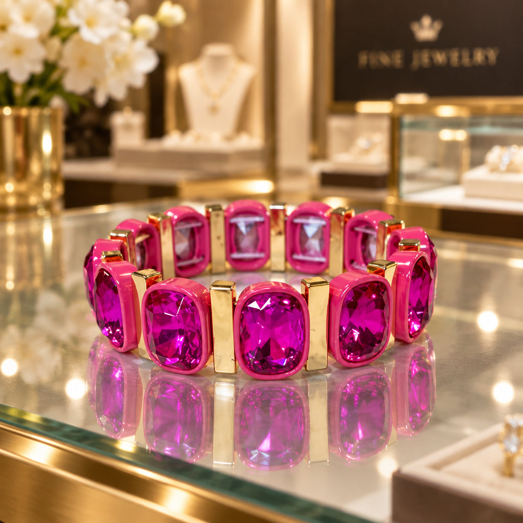 Vibrant Hot Pink Stretch Bracelet