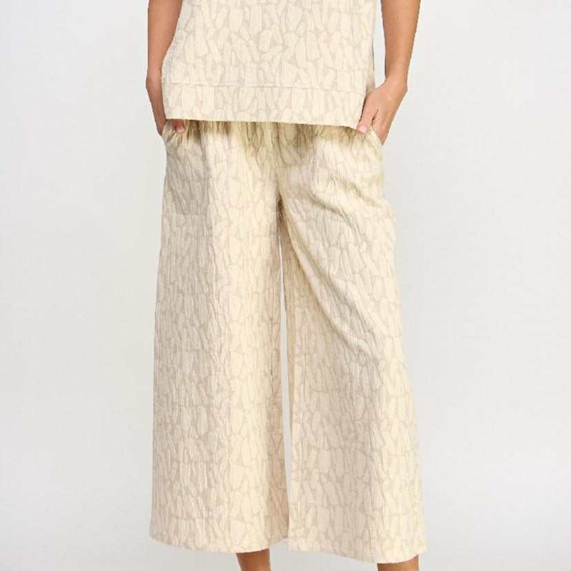 Cropped Wide Leg Taupe Pants