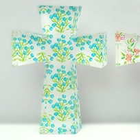 4x.8x6" Cutout Acrylic Table Cross, Floral, 4 assorted