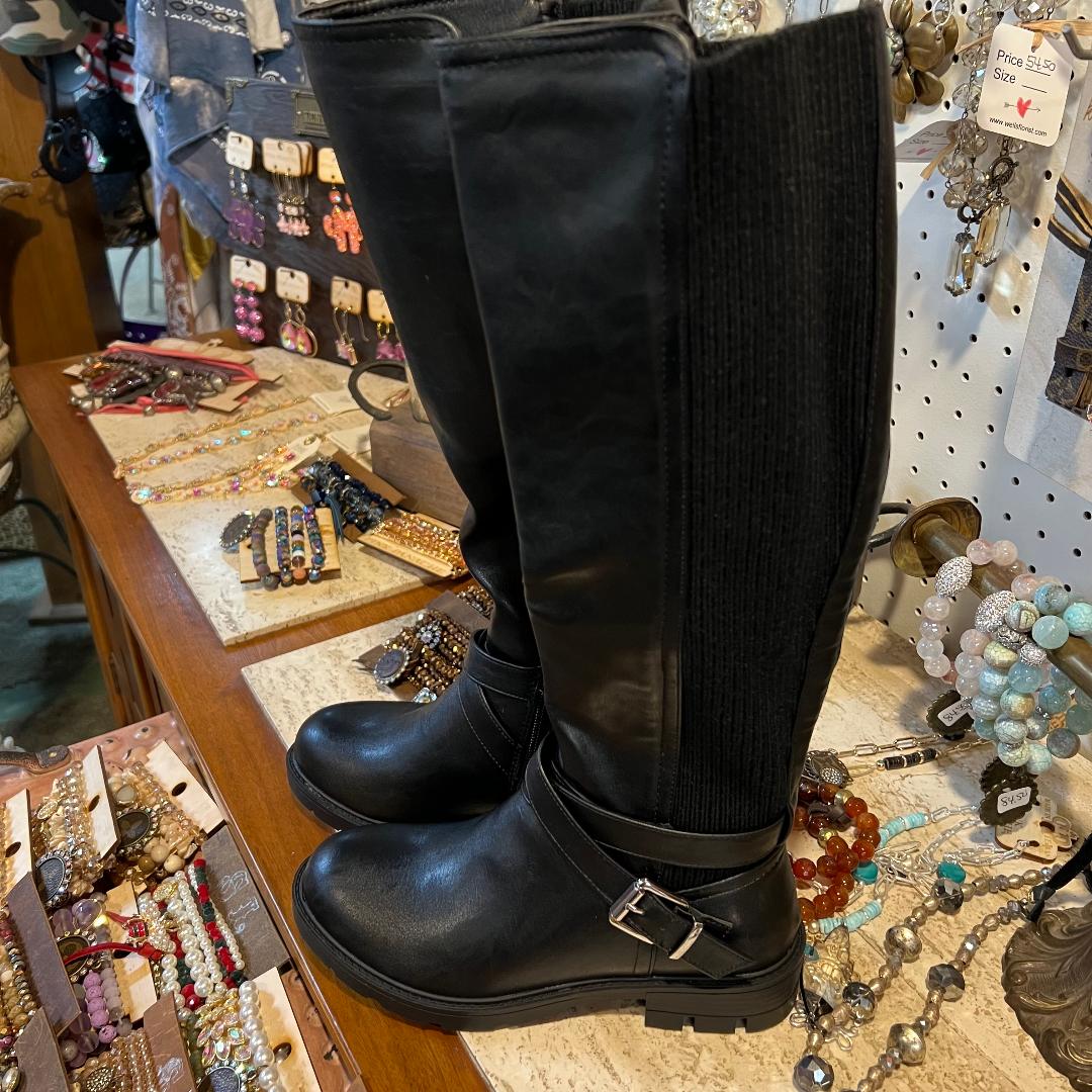 Hayride Knee-High Black Boots