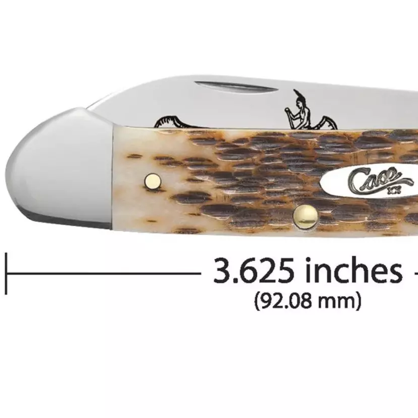 Amber Bone Peach Seed Jig Chrome Canoe Knife