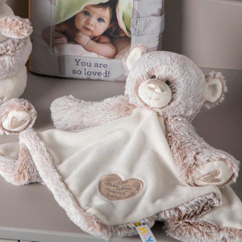 Teddy Rattle Neutral Blankie