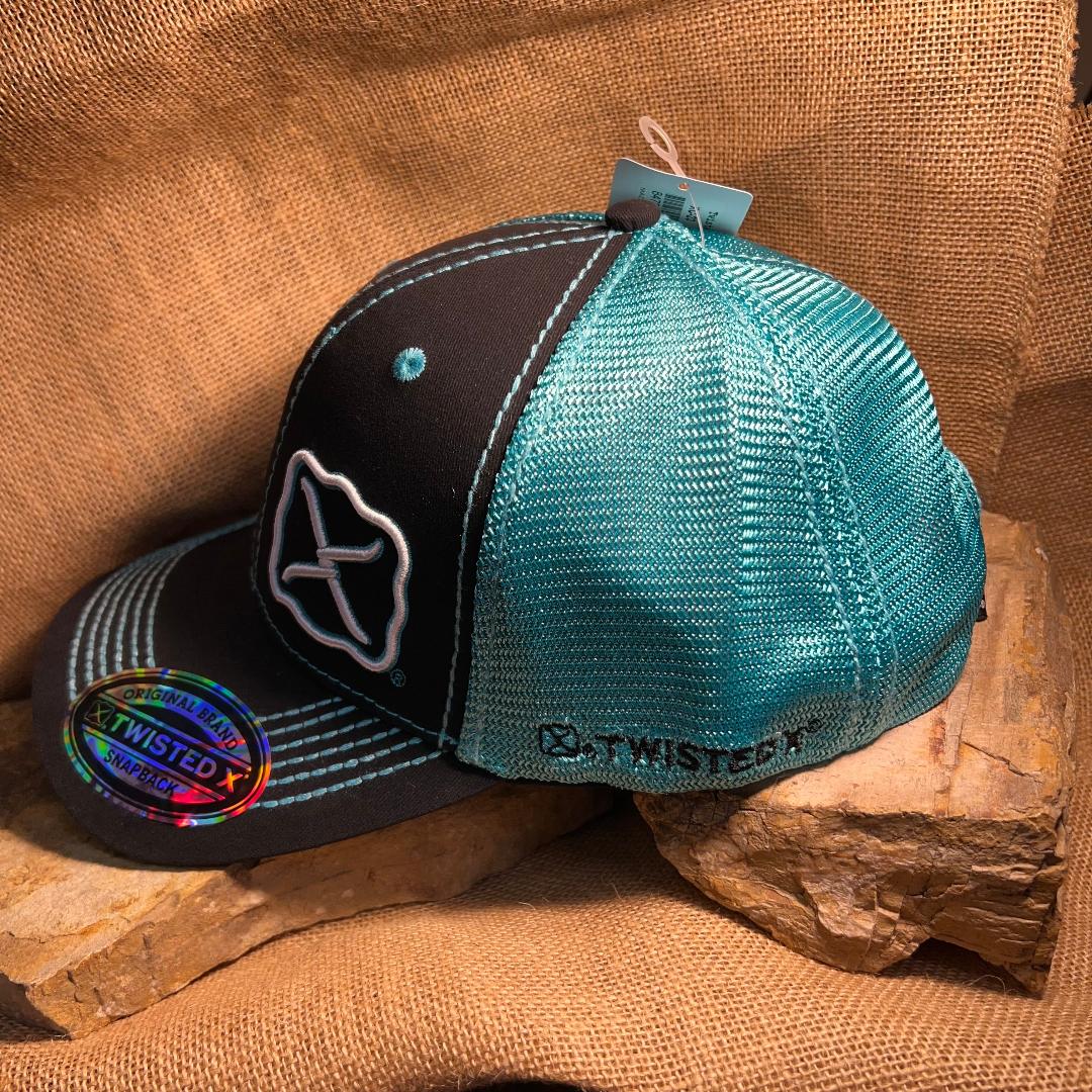 Black & Turquoise Snap Back Ball Cap