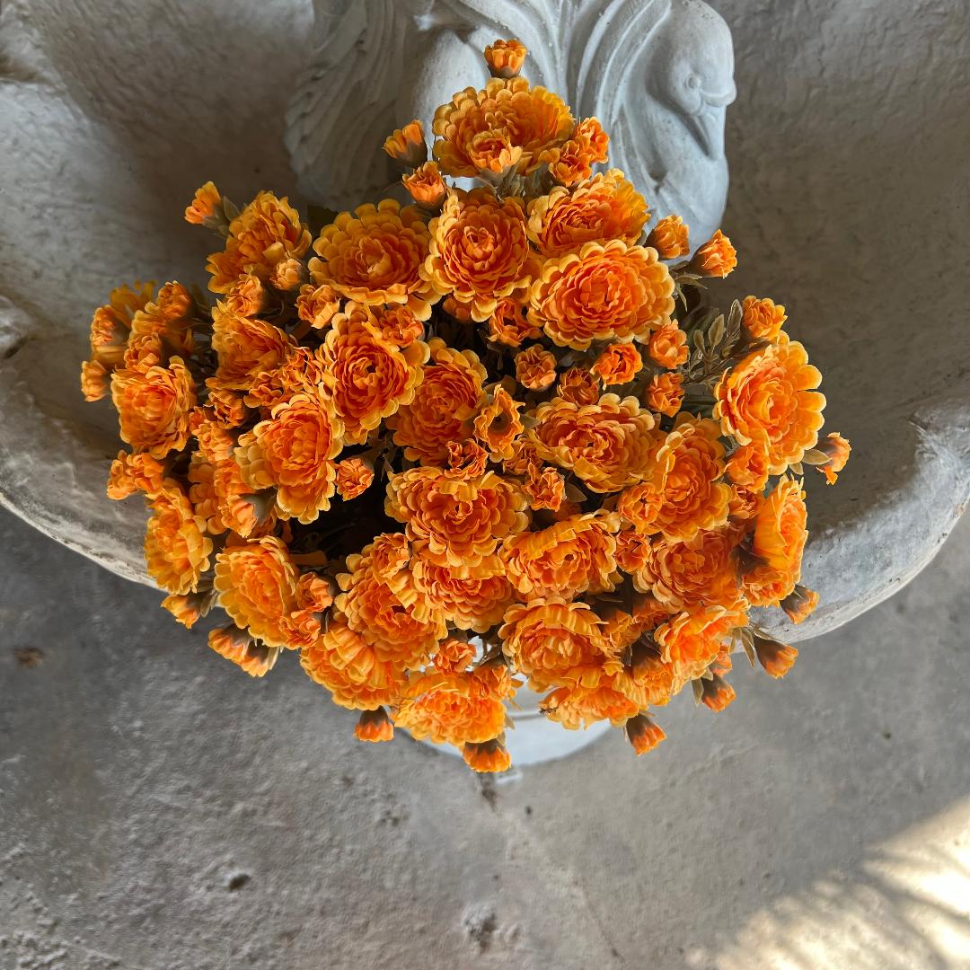 Gorgeous Authentic Looking Faux Orange Yellow Mum Bush