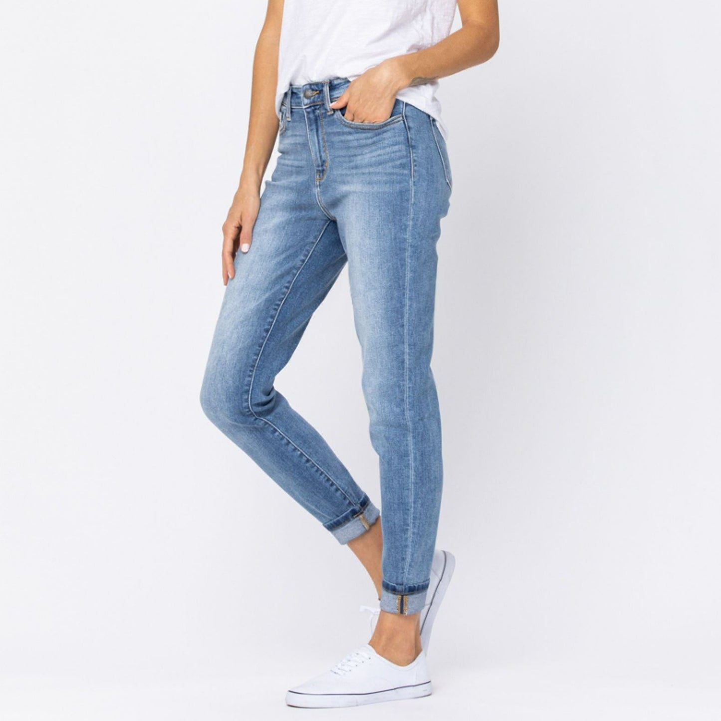 High Rise Slim Fit Jeans (REG & PLUS)
