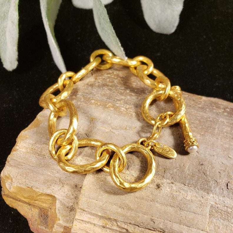 Catalina Demi Link Bracelet Gold Pearl