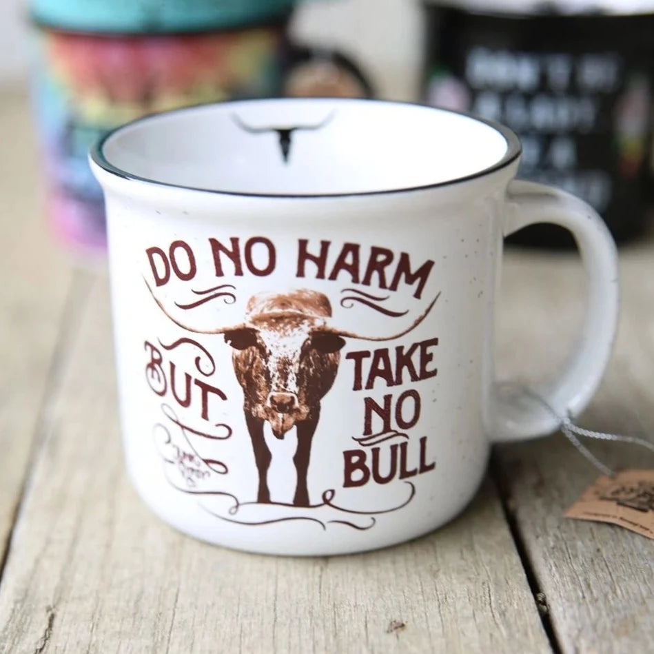 White Do No Harm, But Take No Bull Mug!