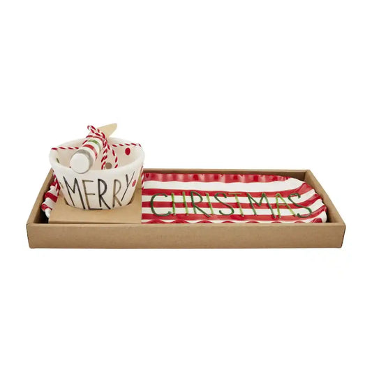 Christmas Ruffle Tray and Dip Set