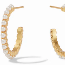 Juliet Small Gold and Pearl Hoop Earrings