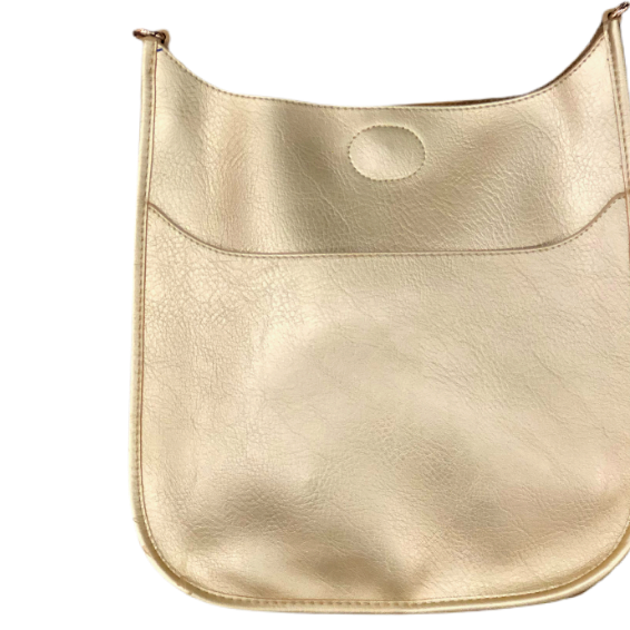 Vegan Leather Classic Messenger Gold Handbag